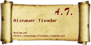 Alznauer Tivadar névjegykártya