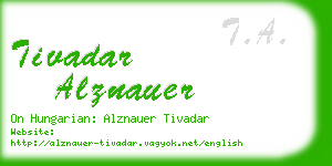 tivadar alznauer business card